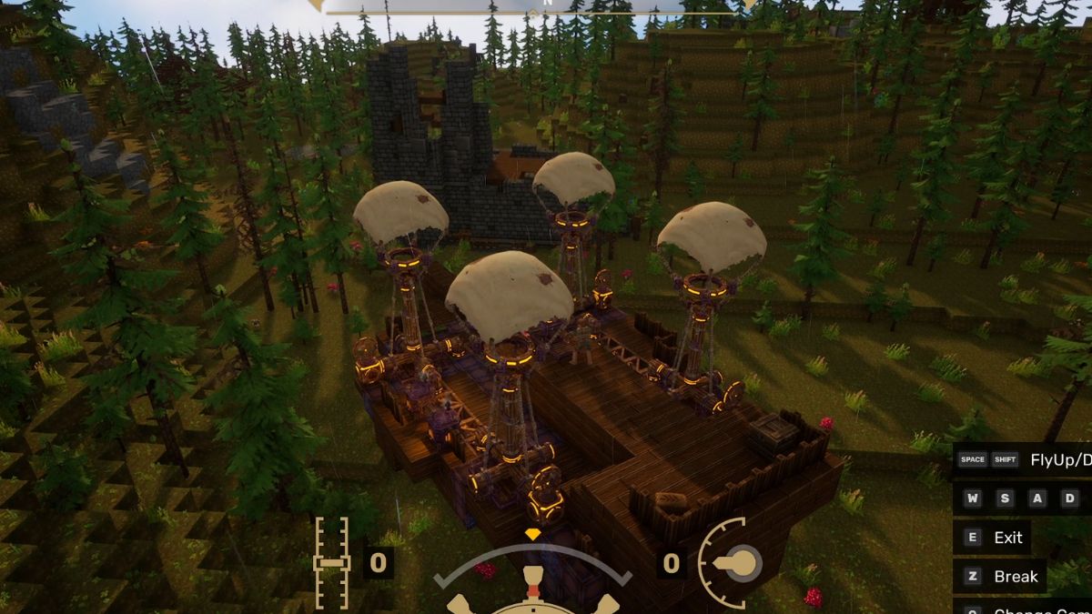 A flying ship in Everwind.