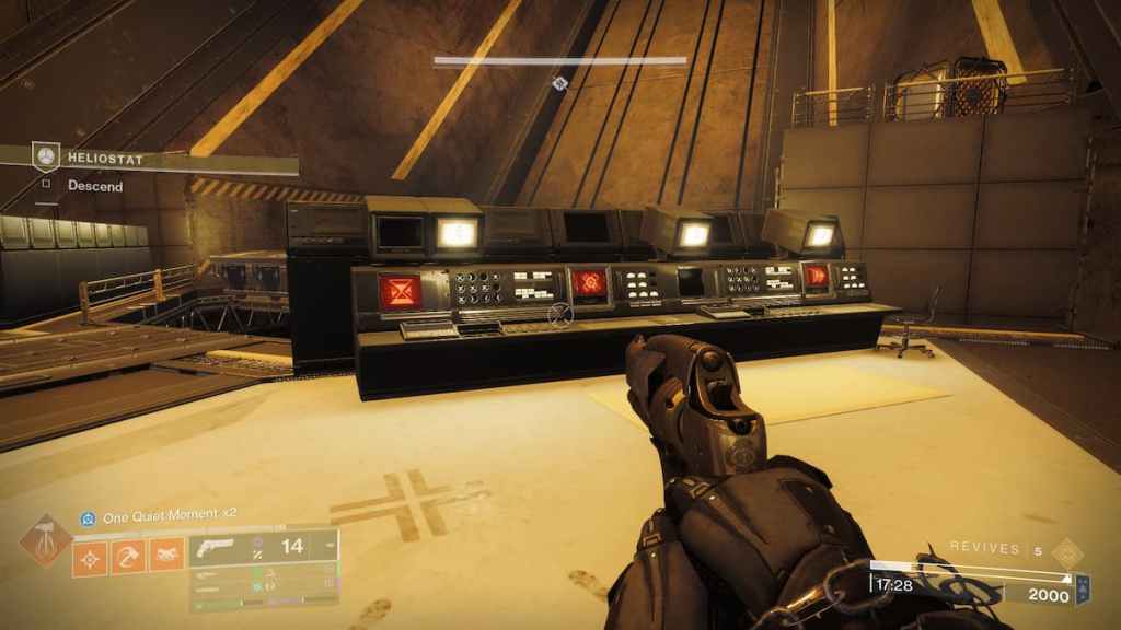 A guardian looks at a computer with three screens. Each one is interactable.