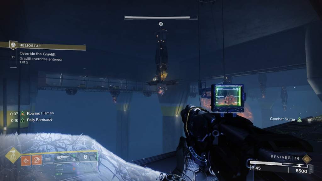 A Vex symbol pokes out of a ledge in the Heliostat mission.