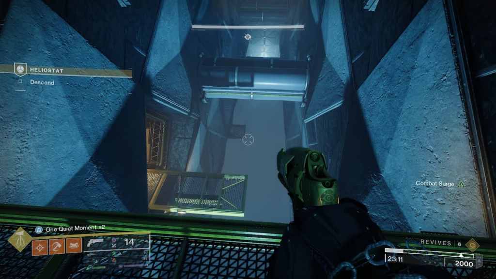 A concealed walkway that has another piece of the puzzle for Wolfsbane's intrinsic upgrades in Destiny 2's Heliostat mission.