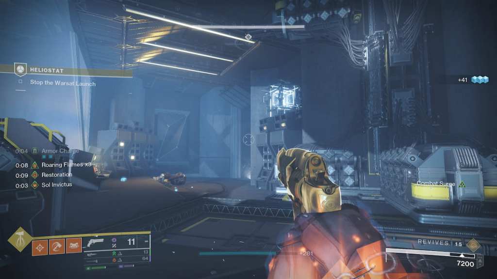 A Vex shape hovers above a computer terminal in Heliostat.