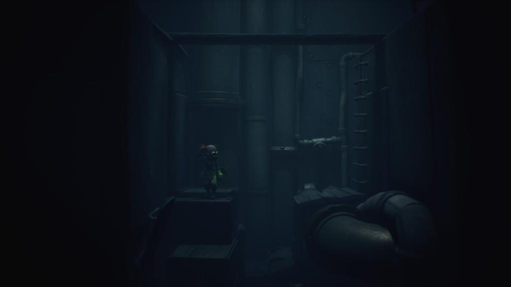 Standing underneath a metal ladder and wooden beam for a doll spawn