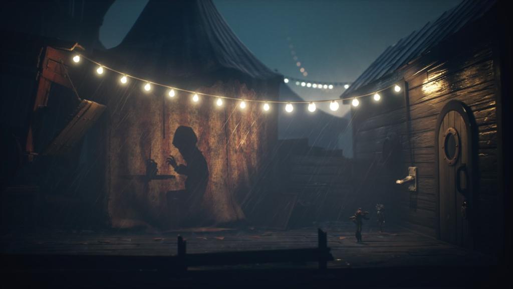 Looking at the Kin silhouette through a circus tent