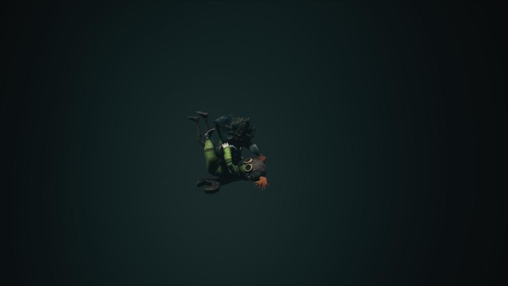 Low and Alone holding each other as they fall