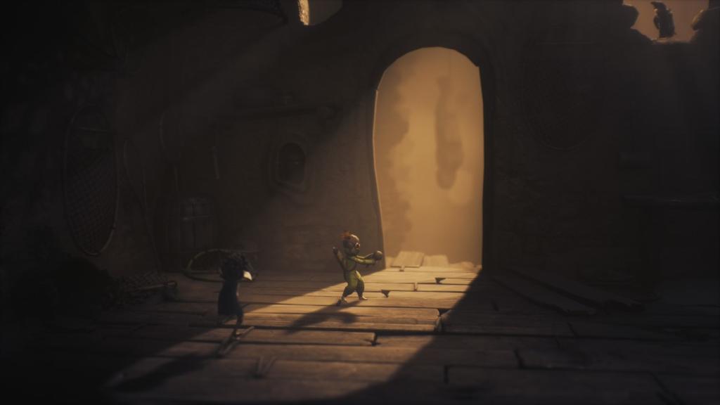 Alone picking up the first doll in Little Nightmares 3