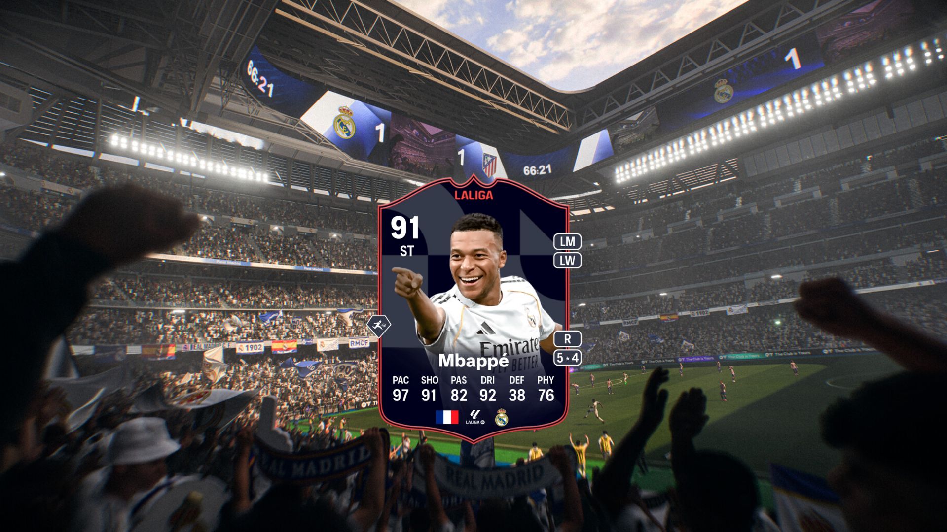 An image of Mbappe LaLiga POTM card in FC 26