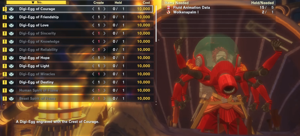 Digi-Eggs in Digimon Story Time Stranger