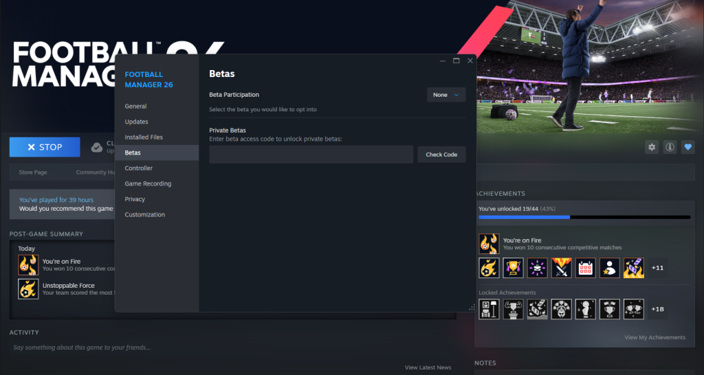 Football Manager 26 Beta