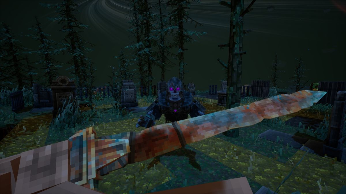 Player fighting a Skeleton Enemy in Everwind