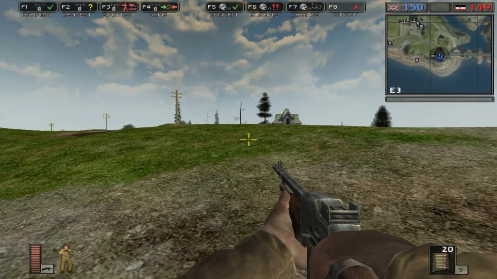 Battlefield 1942 gameplay with an assault rifle.