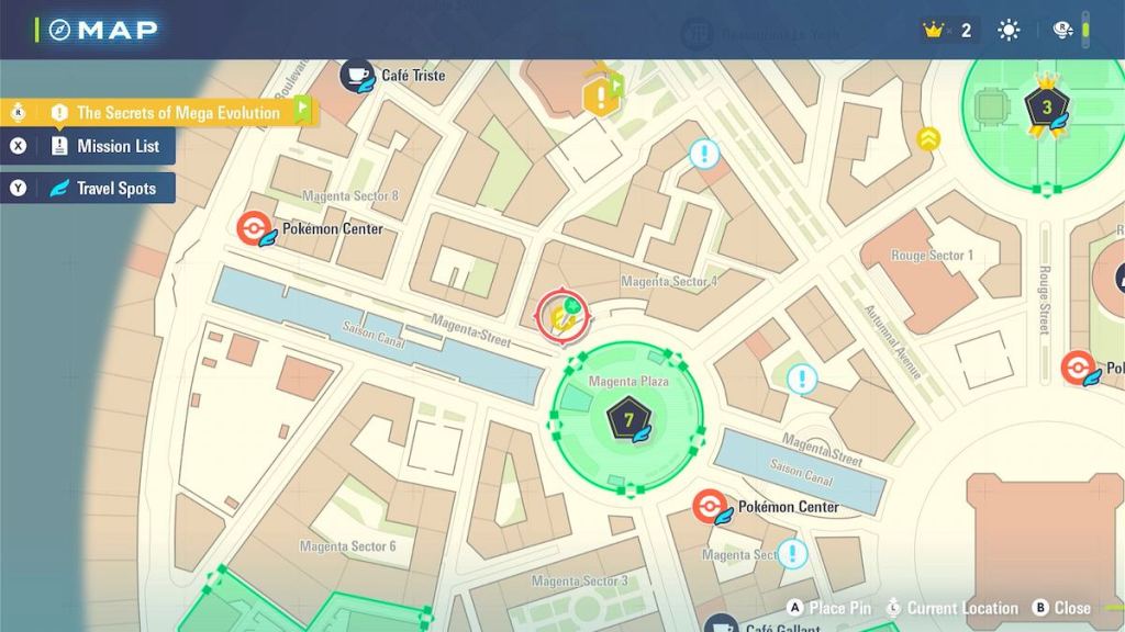 The location in the Lumiose City Map where you can find the Blue Flabébé