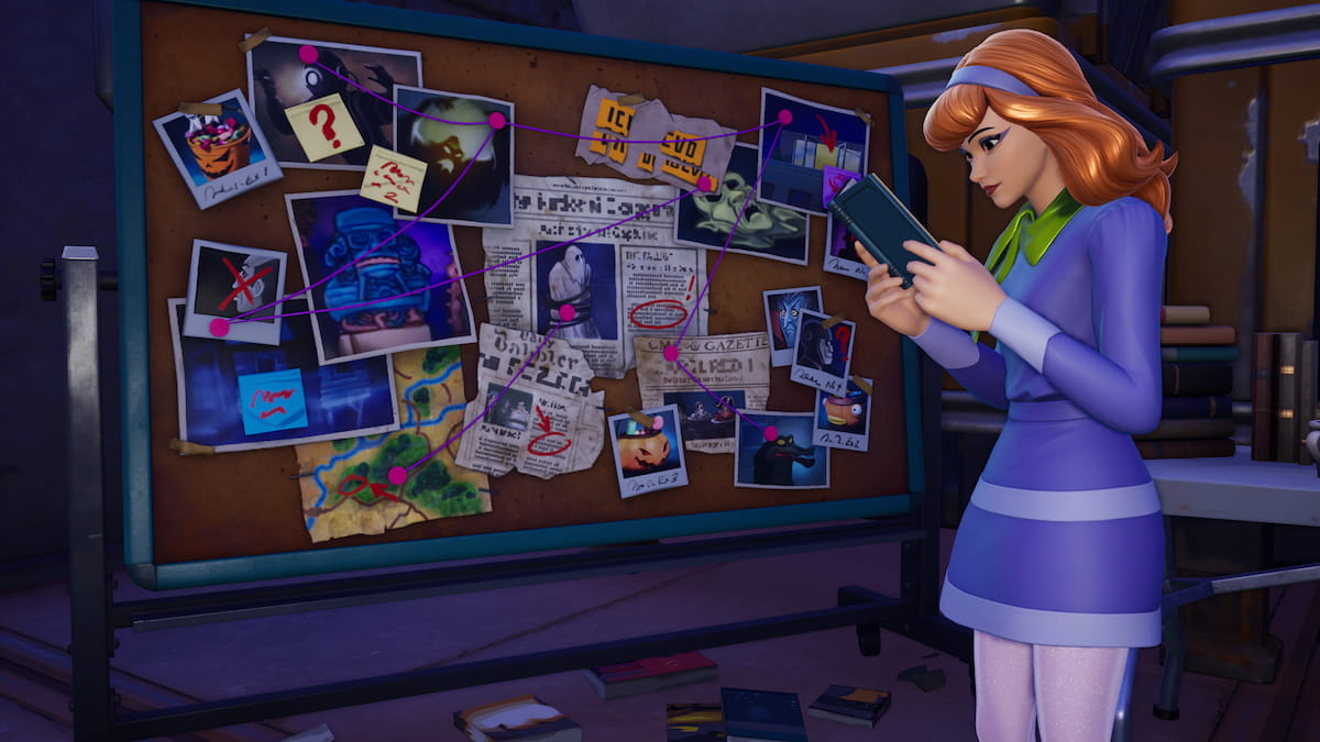 Daphne reading book in fortnite