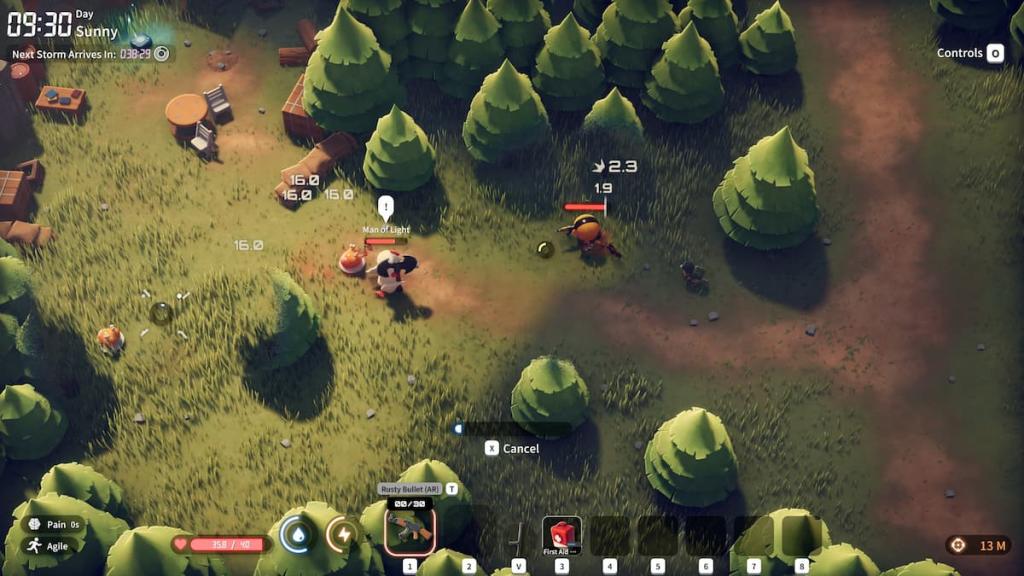 Chickens shooting at each other in Escape from Duckov.