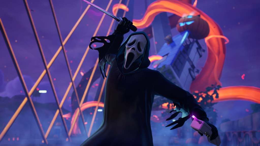 ghostface lunging with a knife in fortnite