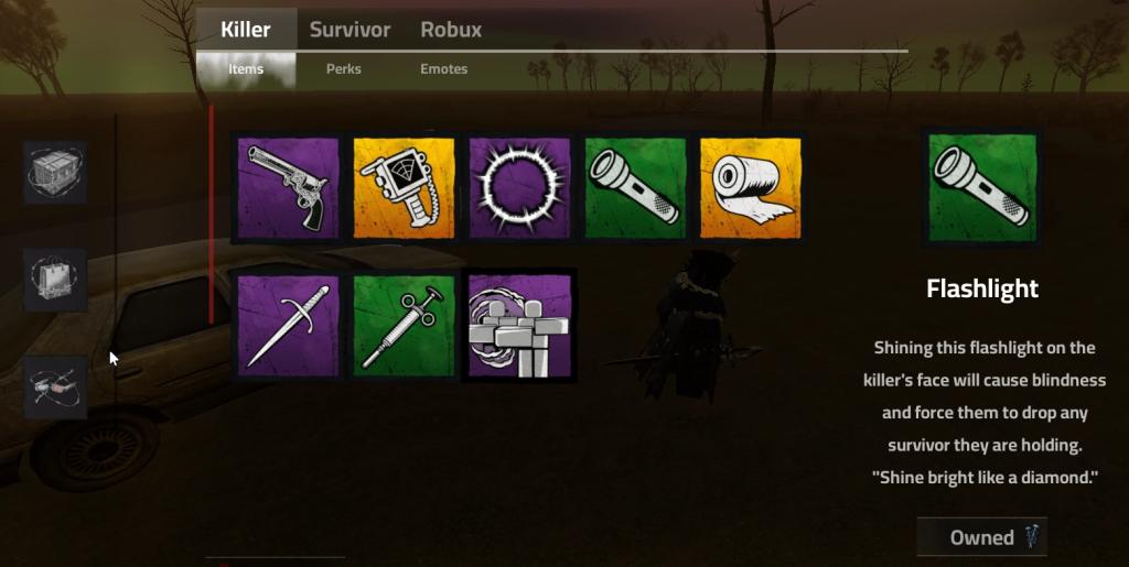 A player unlocking an item in Violence District Roblox experience.