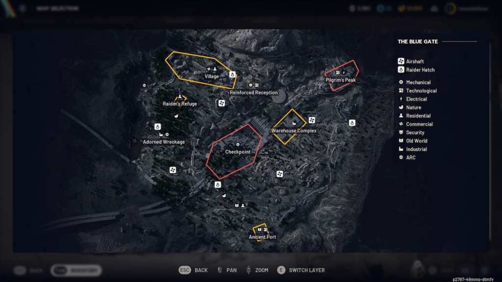 The Blue Gate ARC Raiders tactical overhead map