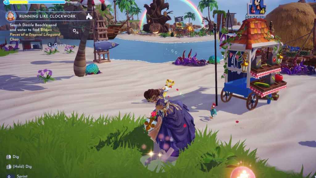 digging up lifeguard chair piece in ddv