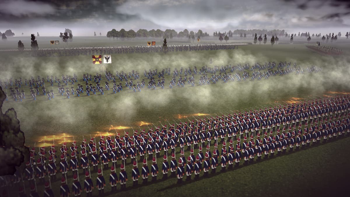 Line regiments shooting each other in Master of Command .