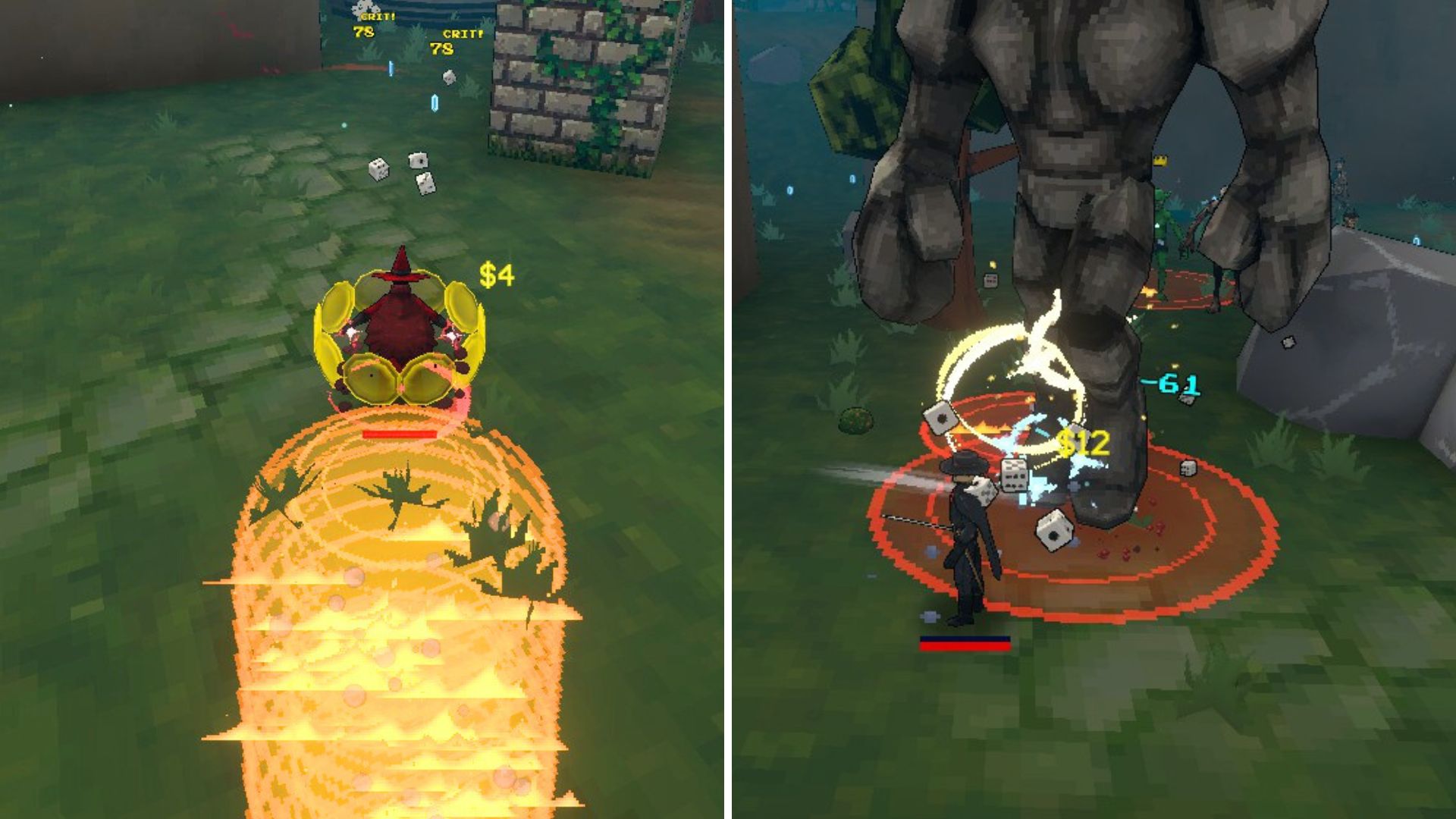 Vlad using Flamewalker on the left, Bandit using Dexecutioner on the right