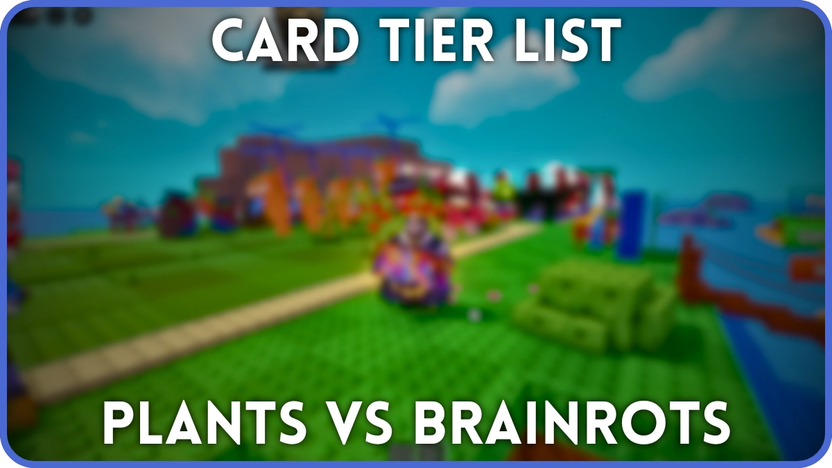 A player holding a shiny card pack in Plants vs Brainrots Roblox experience.