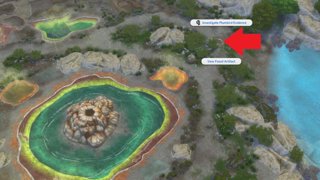 plumbird fossil by geyser in the sims 4