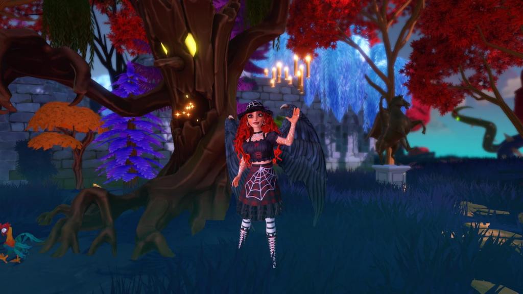 Standing by terror-rific tree in DDV