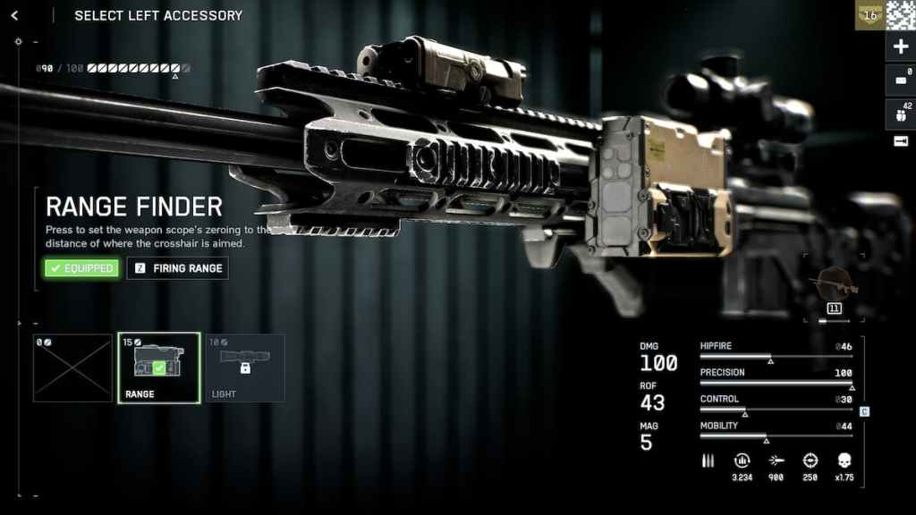 Range Finder attachment for sniper in BF6.