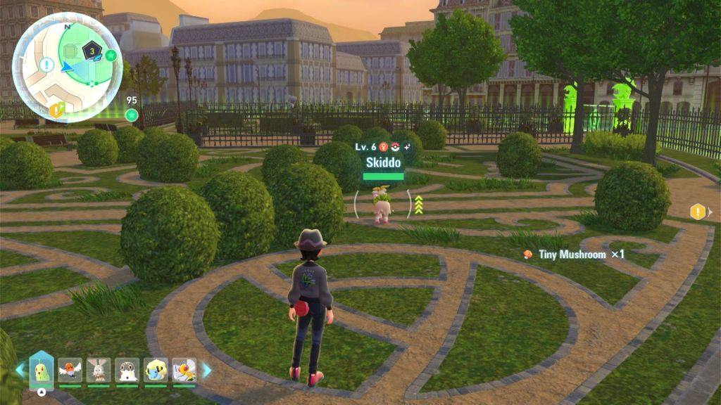 A wild shiny Skiddo in Wild Zone 3 in Legends ZA