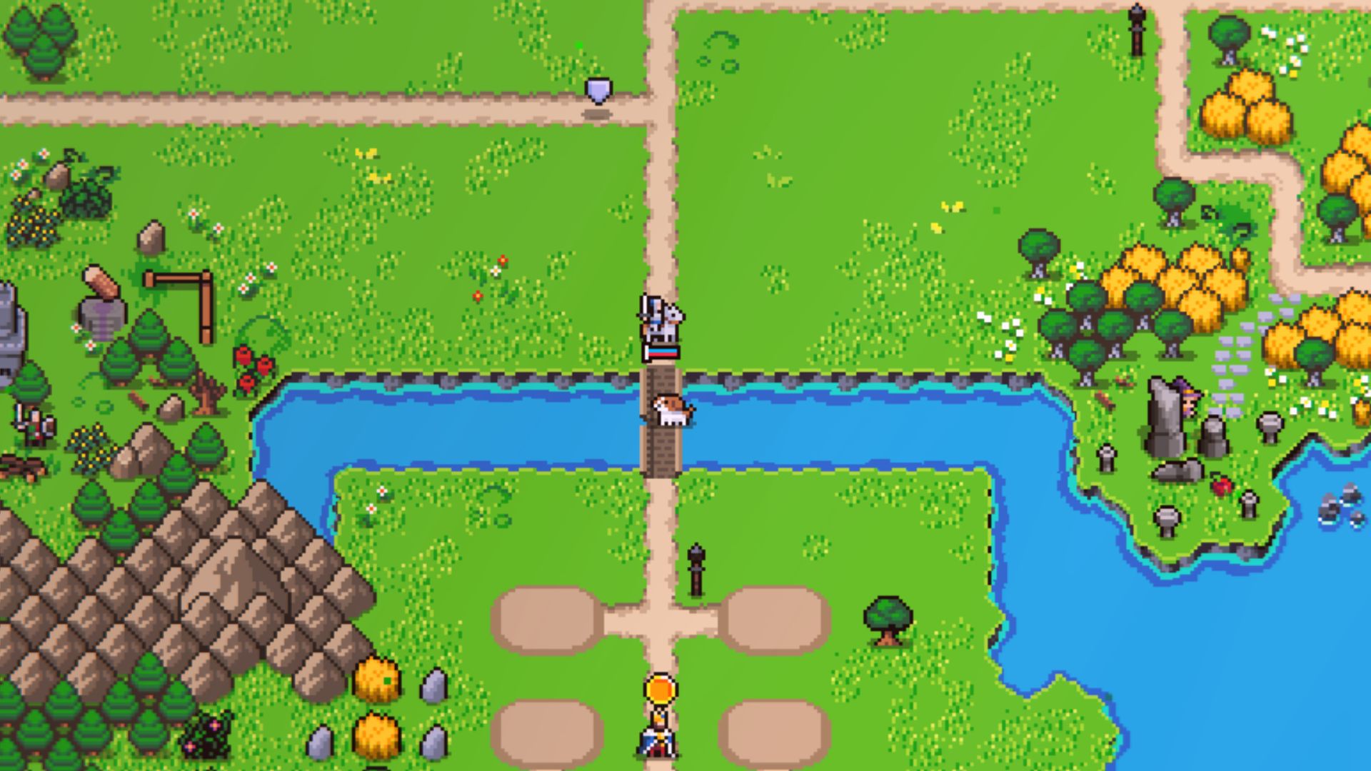 The Hero in Super Fantasy Kingdom next to a dog