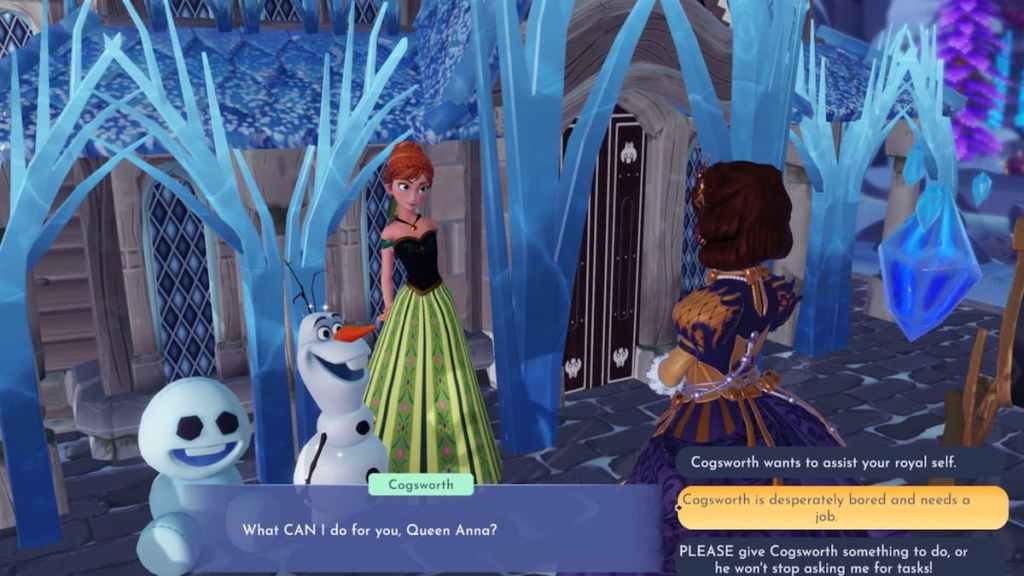 Talking to Anna about cogsworth in DDV