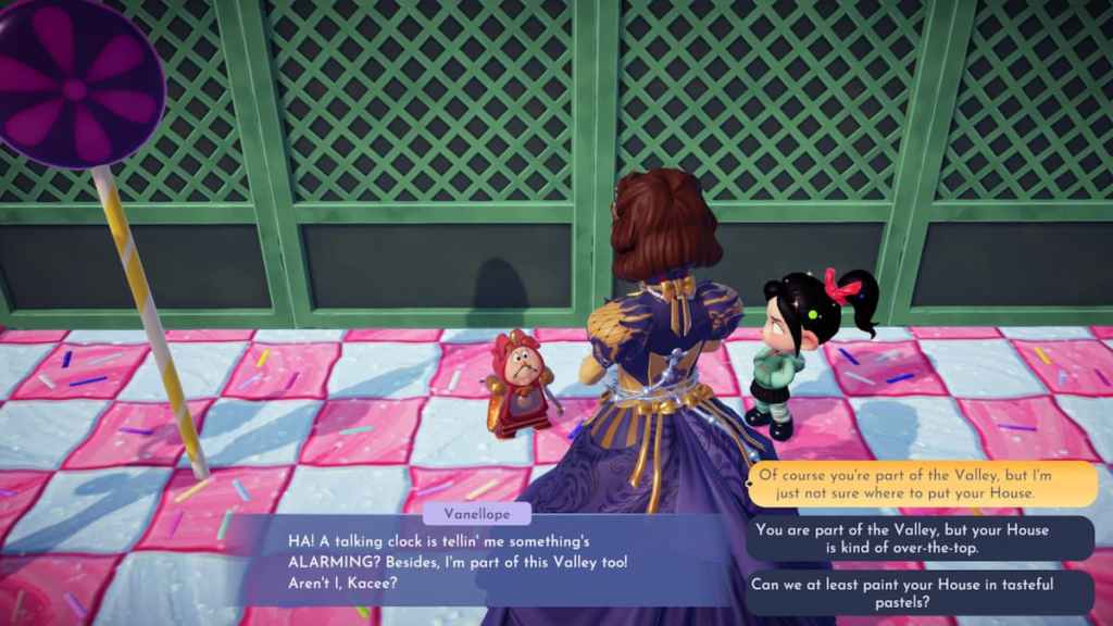 Talking to vanellope and cogsworth in ddv