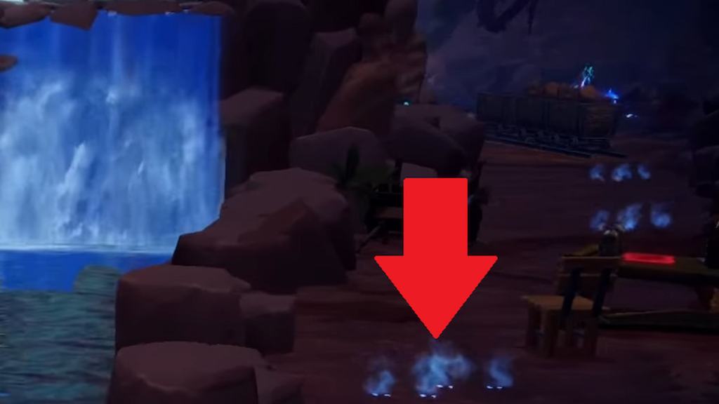 glowing tracks in mine marked in DDV