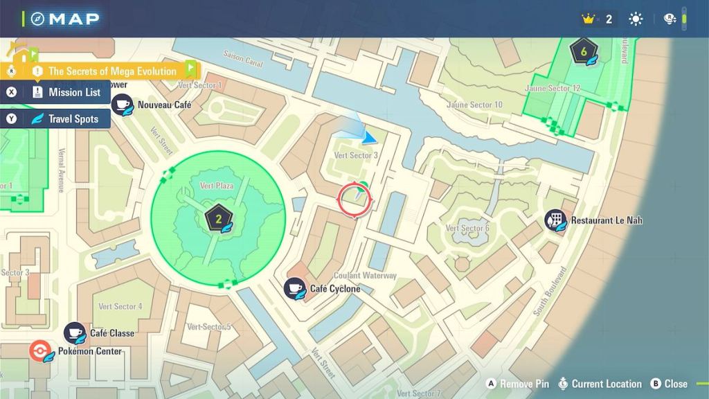 The spot in Vert Sector 3 where you can find white Flabébé