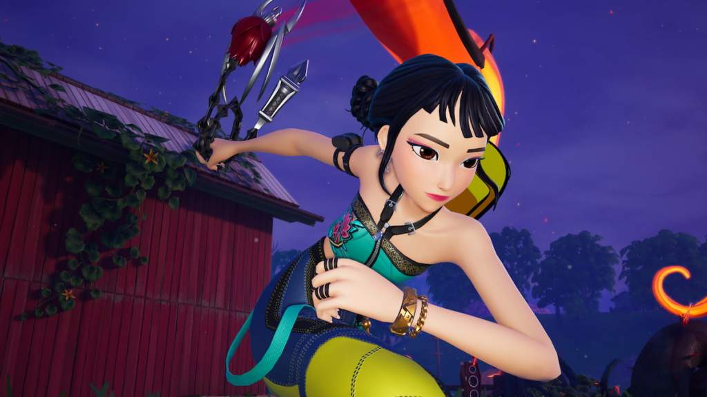 Zoey holding mythic chain ripper in fortnite