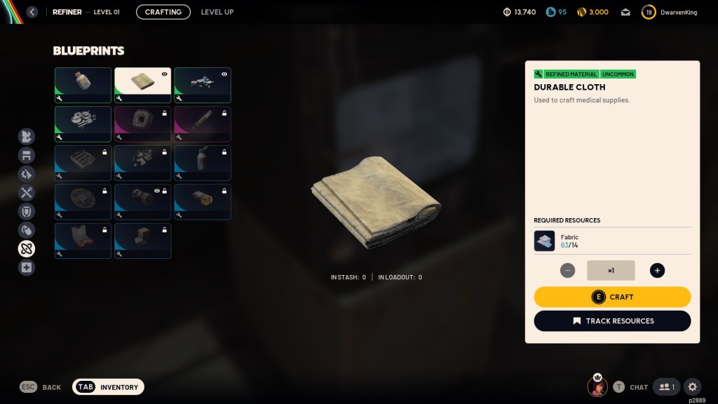 Durable Cloth and other craftable items in ARC Raiders.