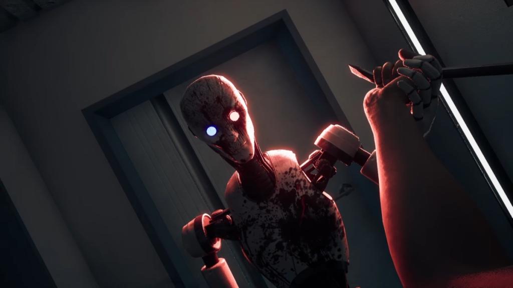 The robot disarming Samuel's crowbar