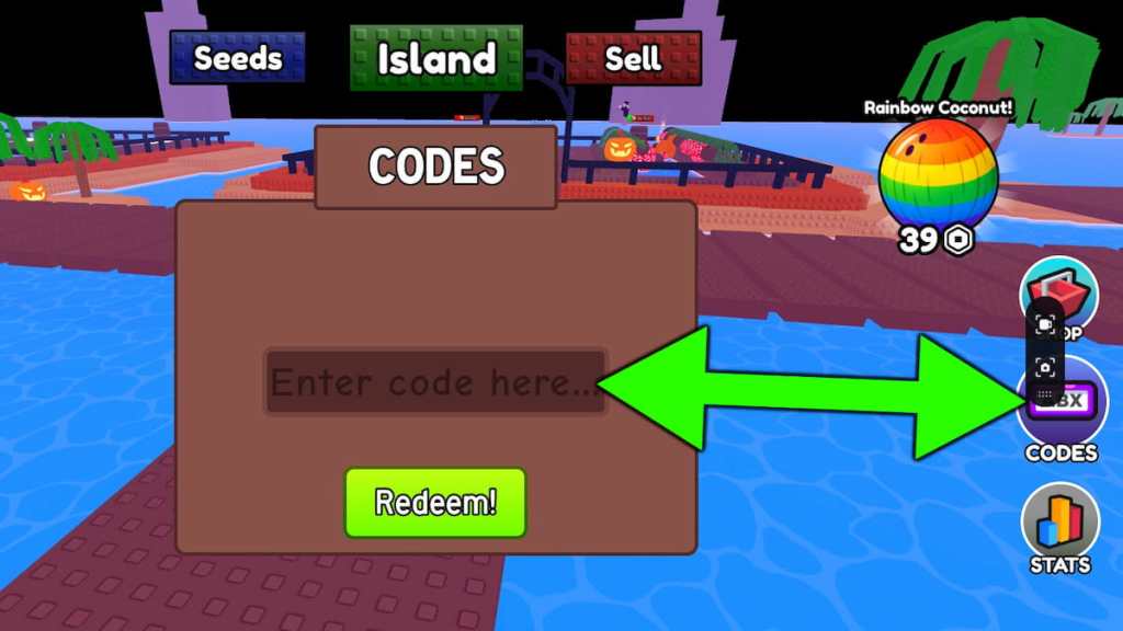 How to redeem Grow a Coconut codes.