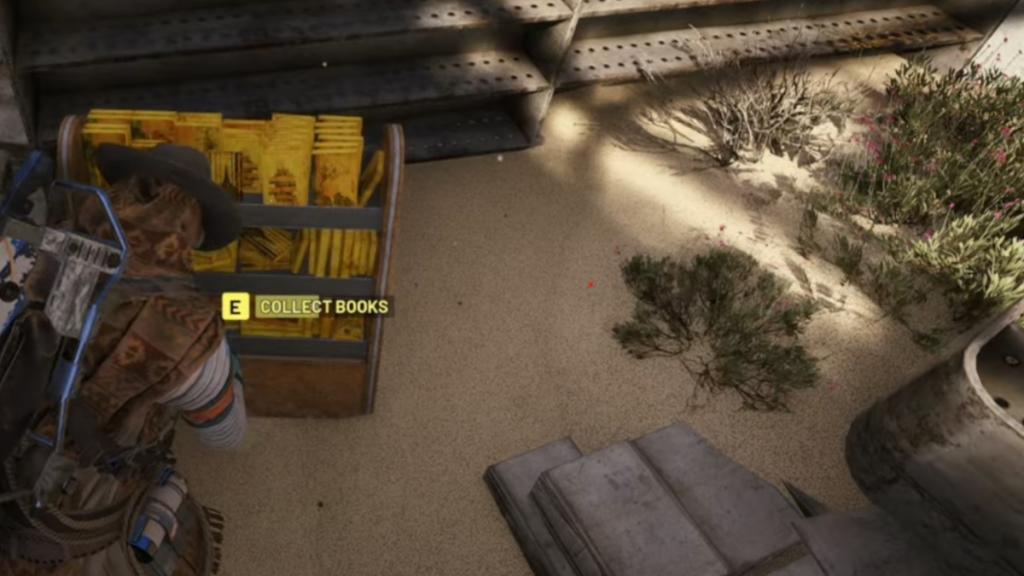 The first book's location.