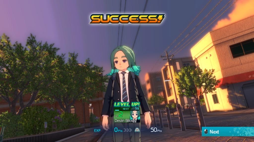 Player leveling up in Inazuma Eleven Victory Road