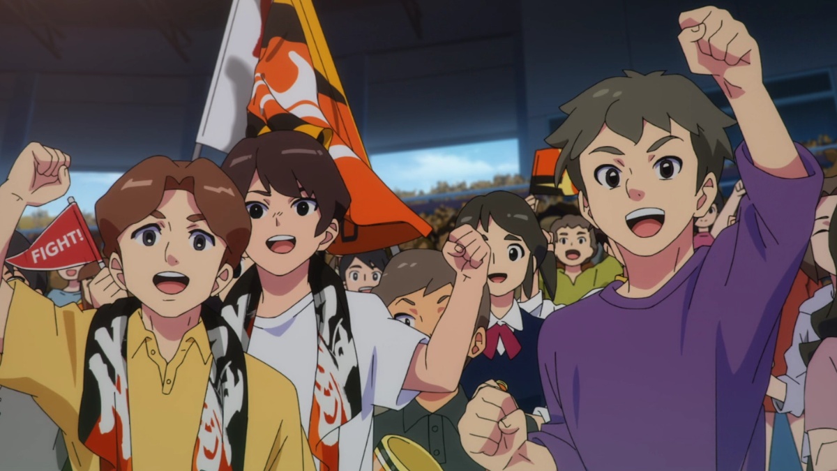 Fans celebrating a goal in Inazuma Eleven Victory Road