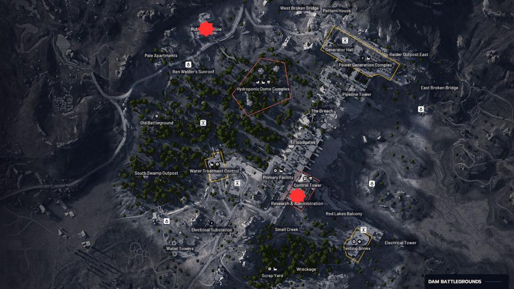 Dam Battlegrounds Key areas in ARC Raiders