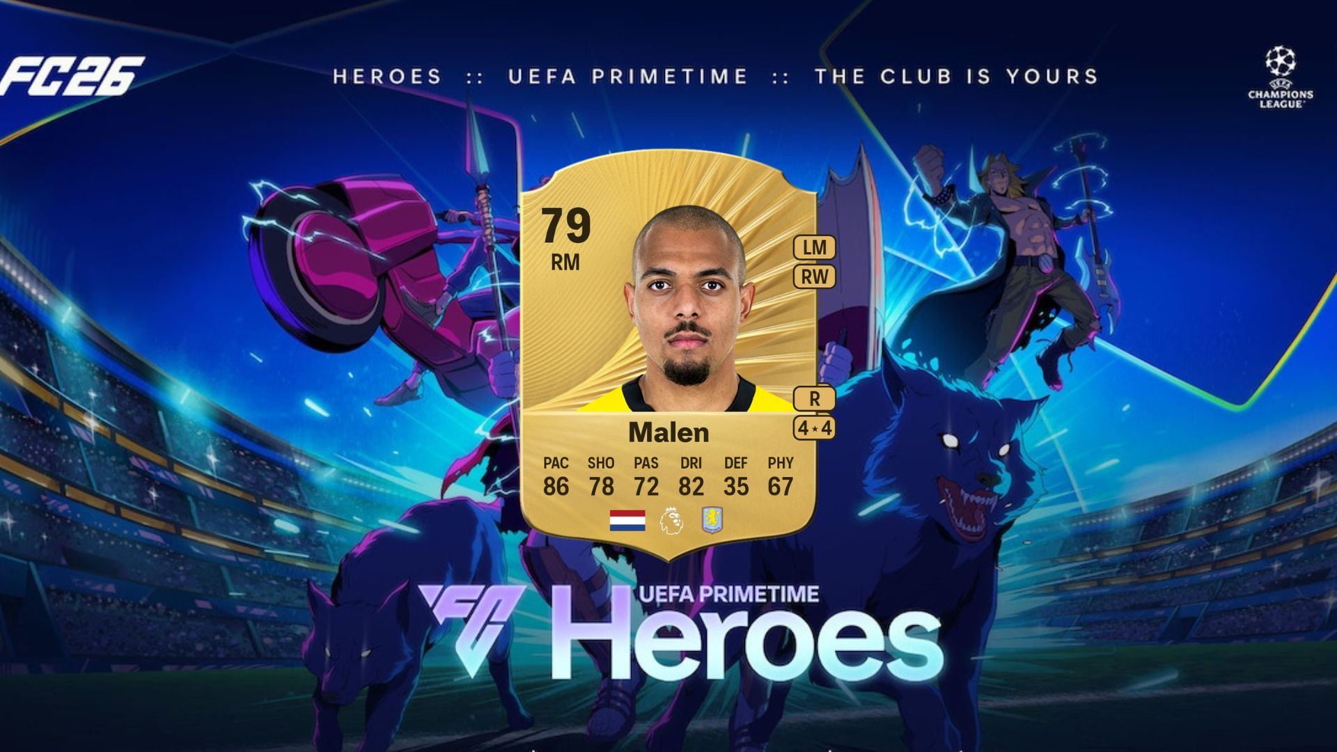 Donyell Malen's base card in FC 26 Ultimate Team