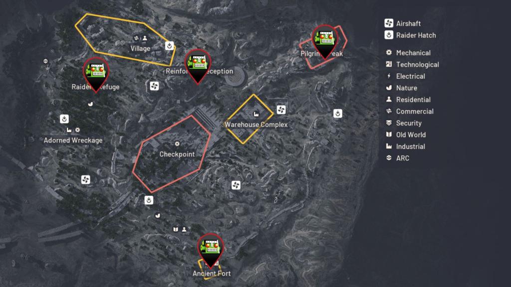 Security code locations on Blue Gate