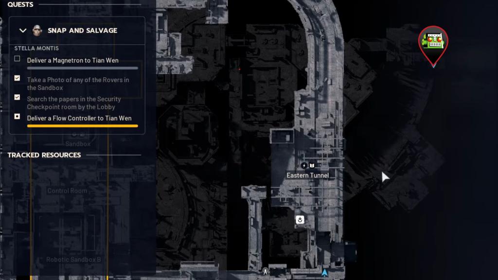 Archives room location on Stella Montis