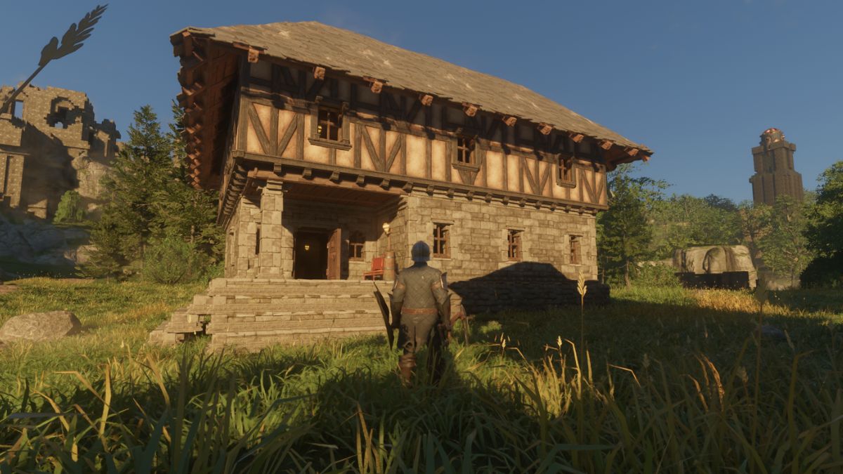 A player-built house in Enshrouded.