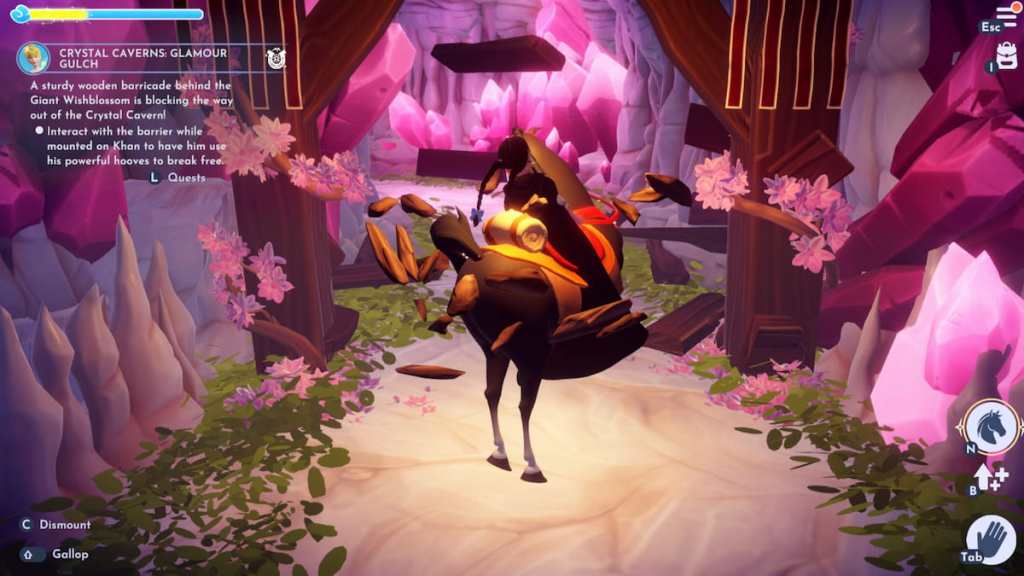 Breaking a wooden barrier as Khan in disney dreamlight valley