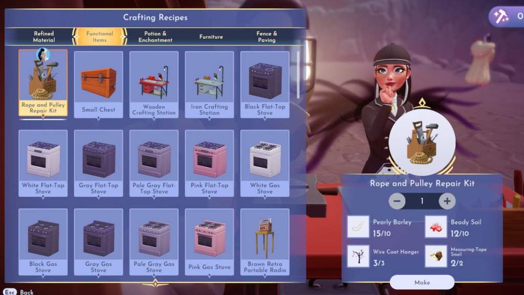crafting rope and pulley repair kit in disney dreamlight valley