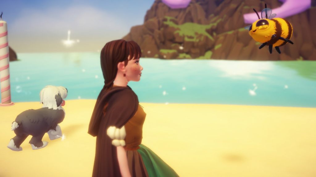 Feeding sweet bee in disney dreamlight valley