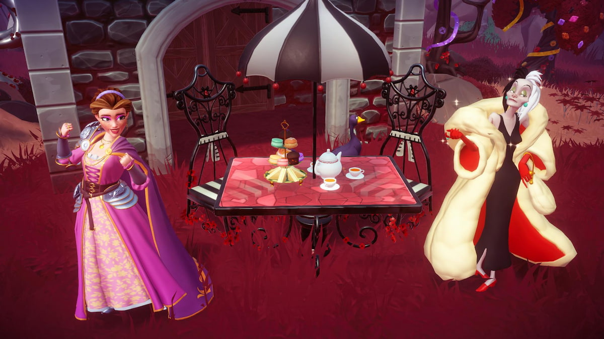 Having tea with cruella in disney dreamlight valley