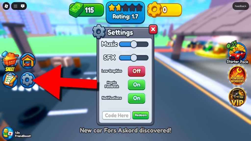 How to redeem codes in My Car Workshop. 